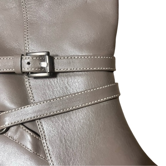 NWOB $358 Johnston and Murphy the Rleanor Knee High Taupe Leather Boots - Picture 7 of 8